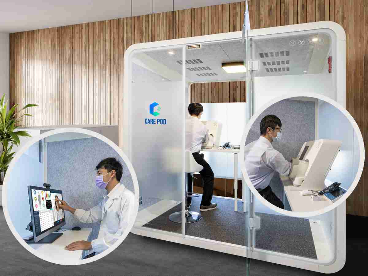 达擎于医疗科技展中展出＂远距诊疗舱＂，，，，以因应医疗数字化及社会高龄化趋势下、、复诊及慢性病患等族群对于远距看诊需求逐渐升高所推出的创新整合方案。。多功能合一、、、、高隐私性的远距诊疗舱可根据病患端与医师端的不同需求，，提供弹性化及客制化功能，，，节省医生和病患的精力及时间